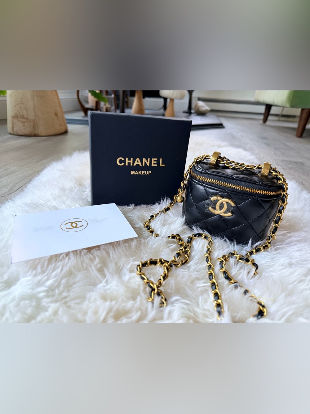 *PRICE FIRM* Chanel MAKEUP Gold Ball Box Bag w Gold Hardware (SEALED) NEW in Box